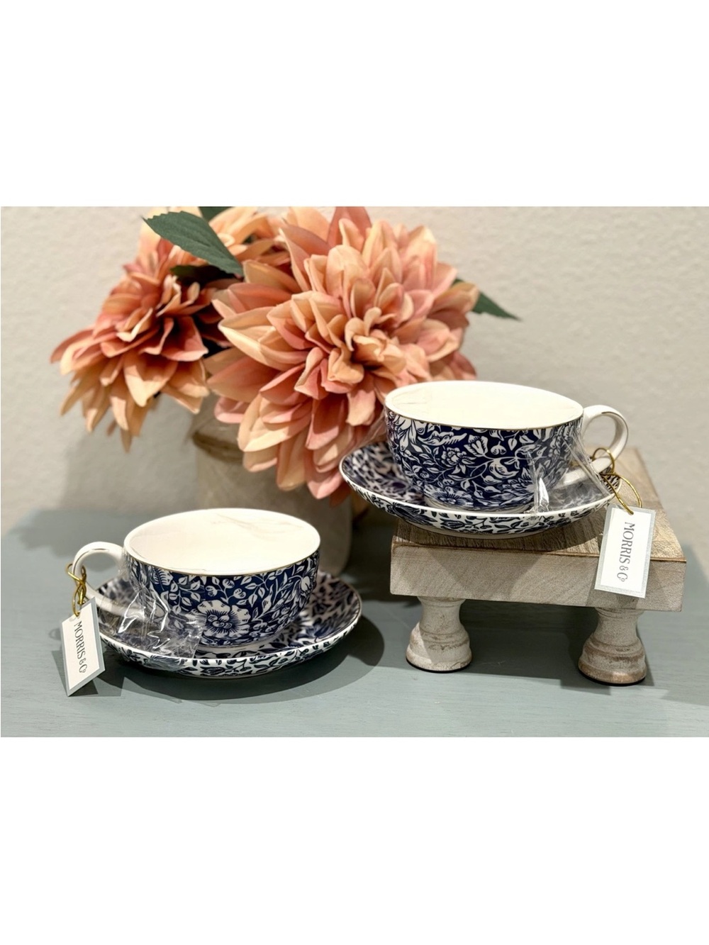 Set of 2 New Morris & Co. Bluebell Teacup & Saucer 4-1/4"D Williams
Sonoma
